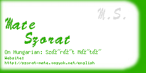 mate szorat business card